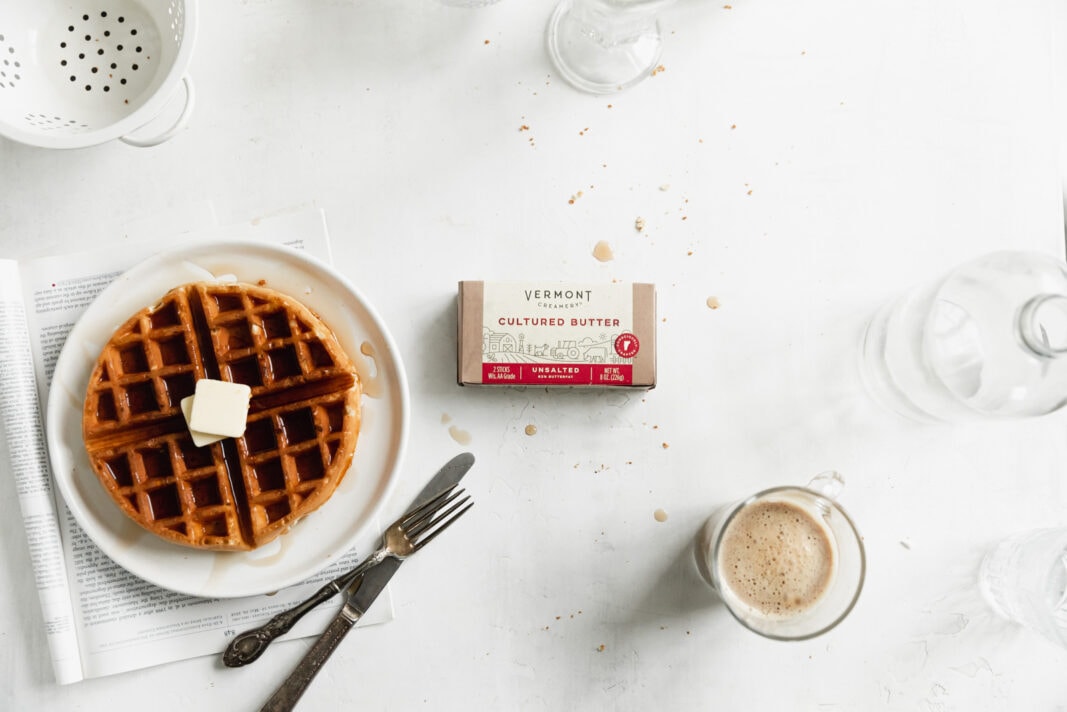 the best homemade belgian waffles wtih butter