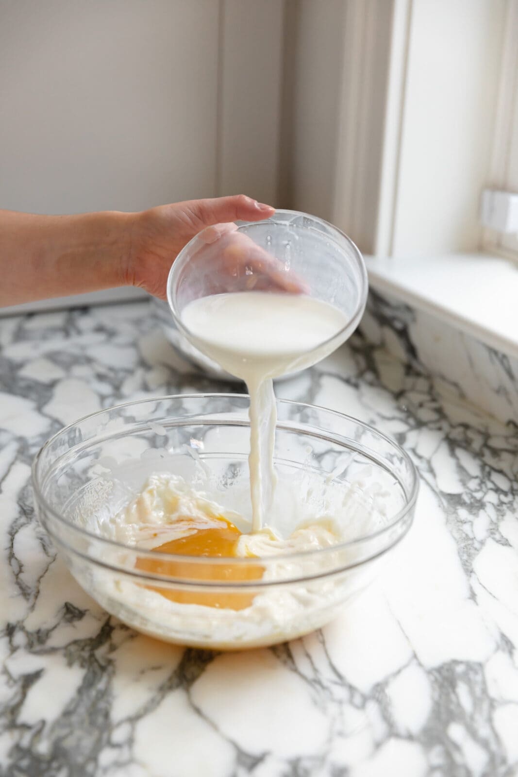 milk going into bowl