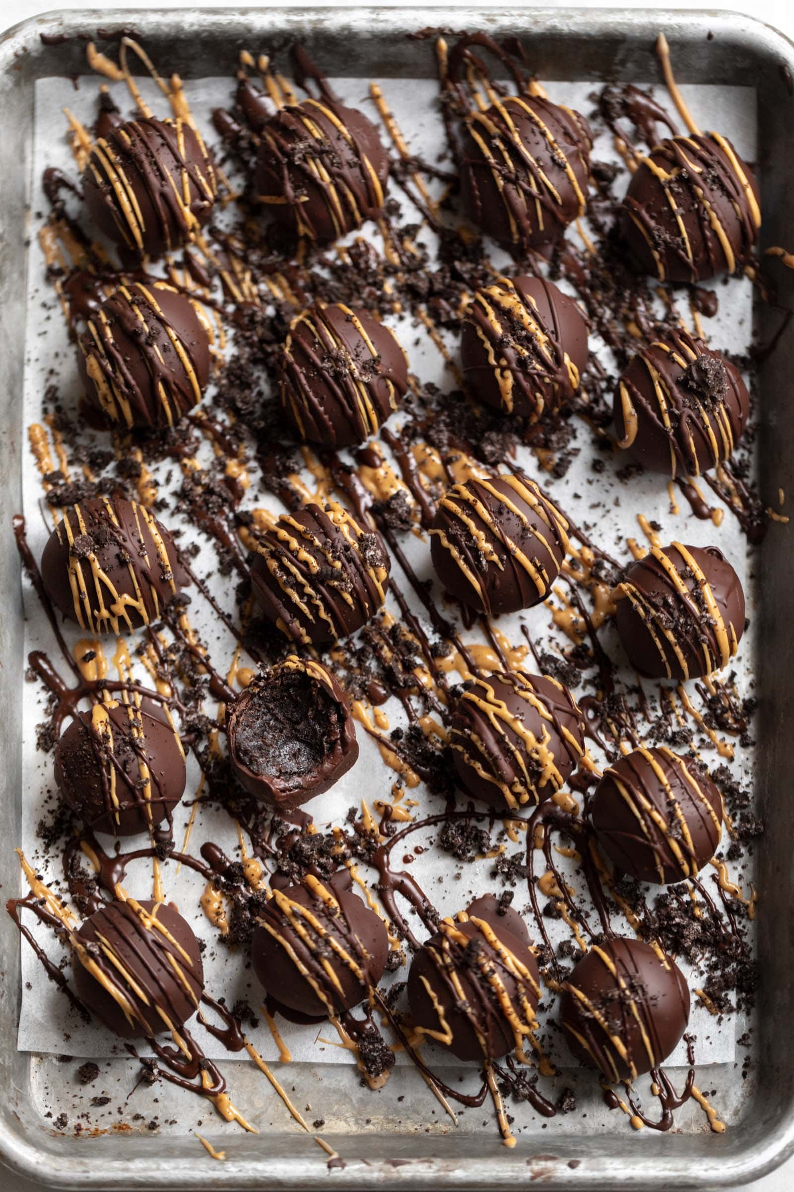 peanut butter oreo truffles with gluten free oreo cookies