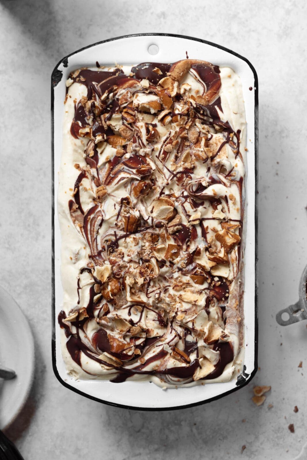 no churn peanut butter ice cream in loaf pan