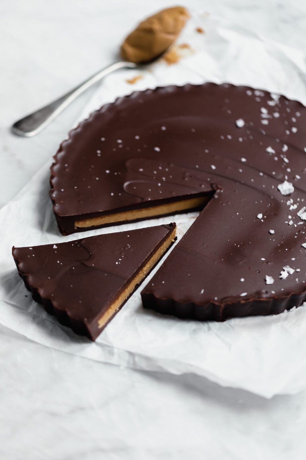 giant reeses with slice taken out