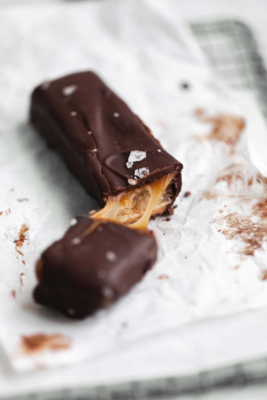 homemade twix bar with caramel