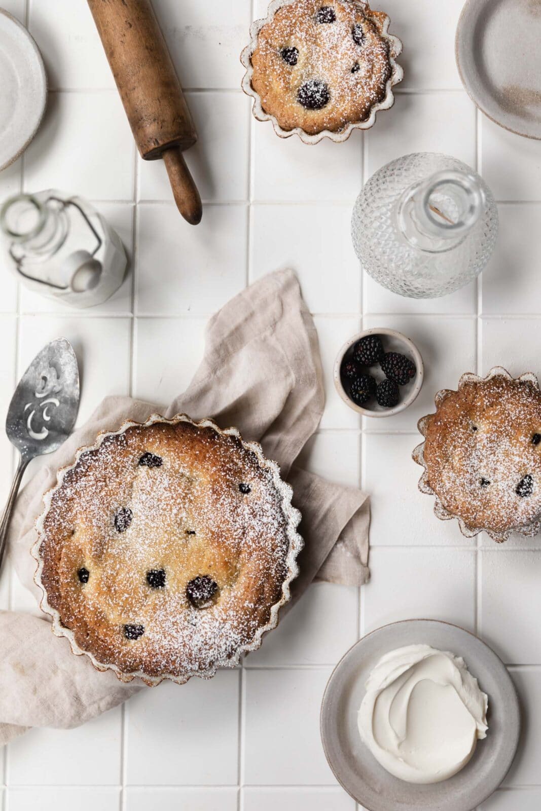 blackberry almond cake brunch scene