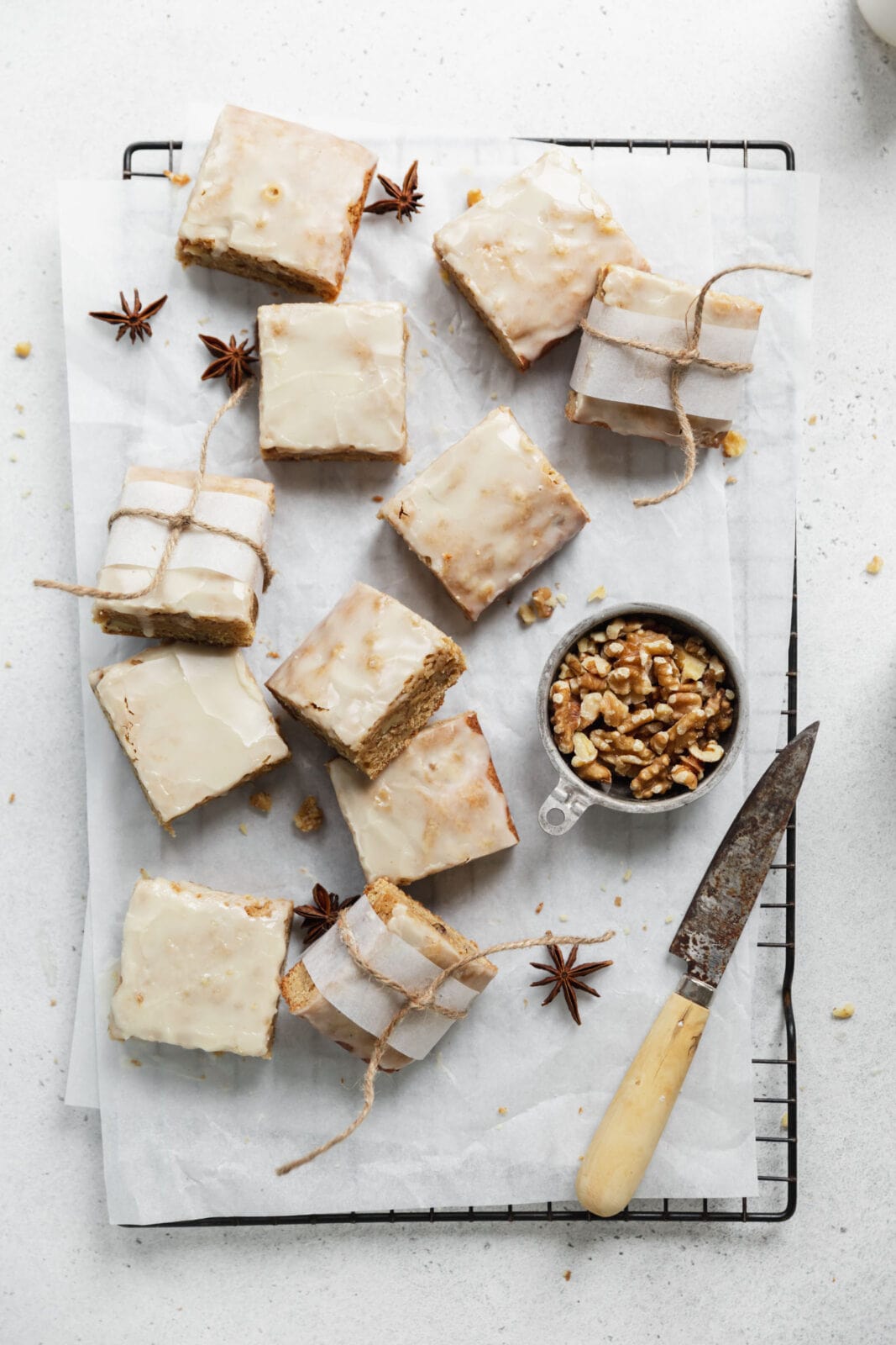 maple blondies on a cooling rack