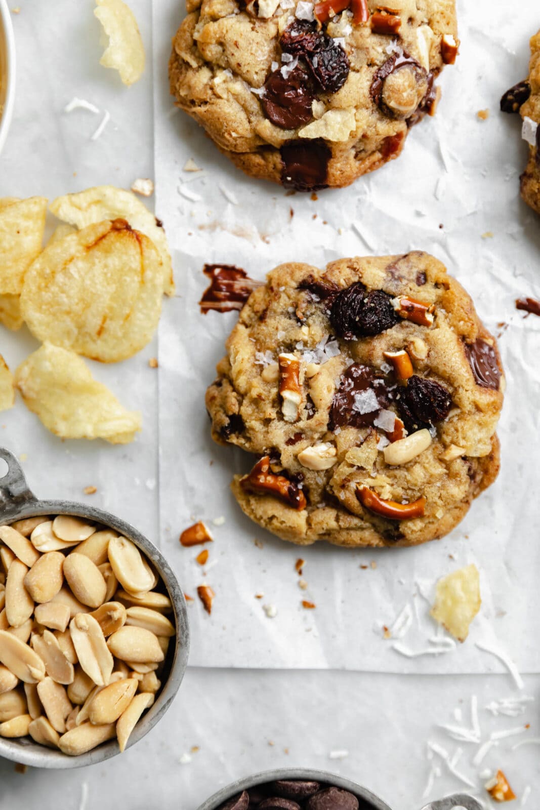 kitchen sink cookies on a cooling rack