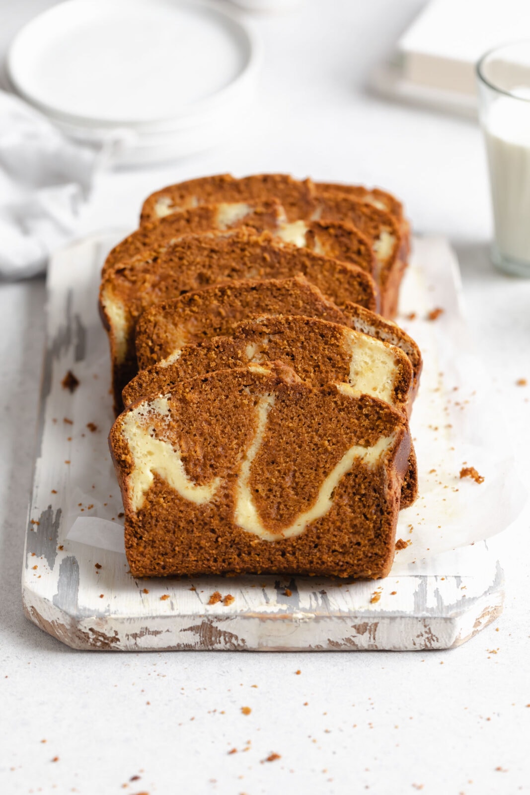 pumpkin bread with cream cheese swirl