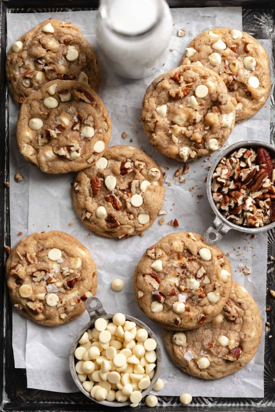 white chocolate maple pecan cookies