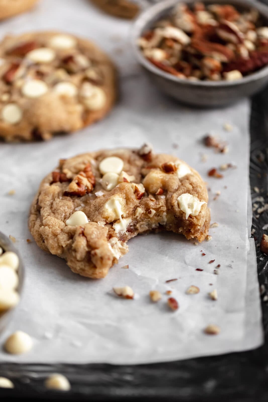 white chocolate maple pecan cookies