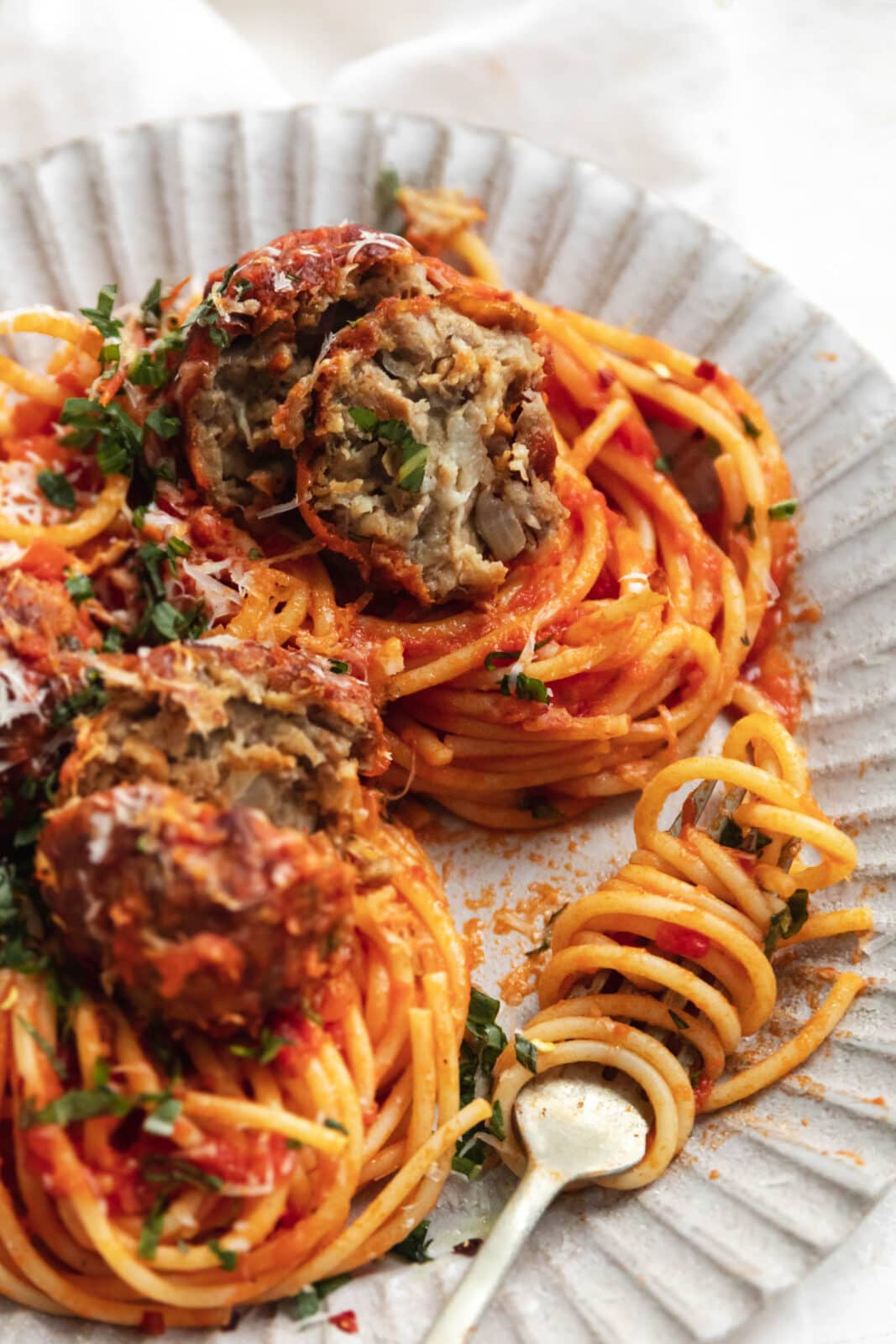 vegetarian spaghetti and meatballs