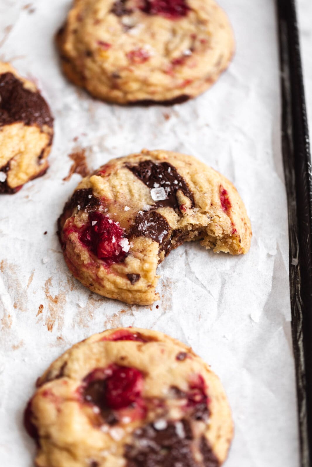 raspberry chocolate chip cookies