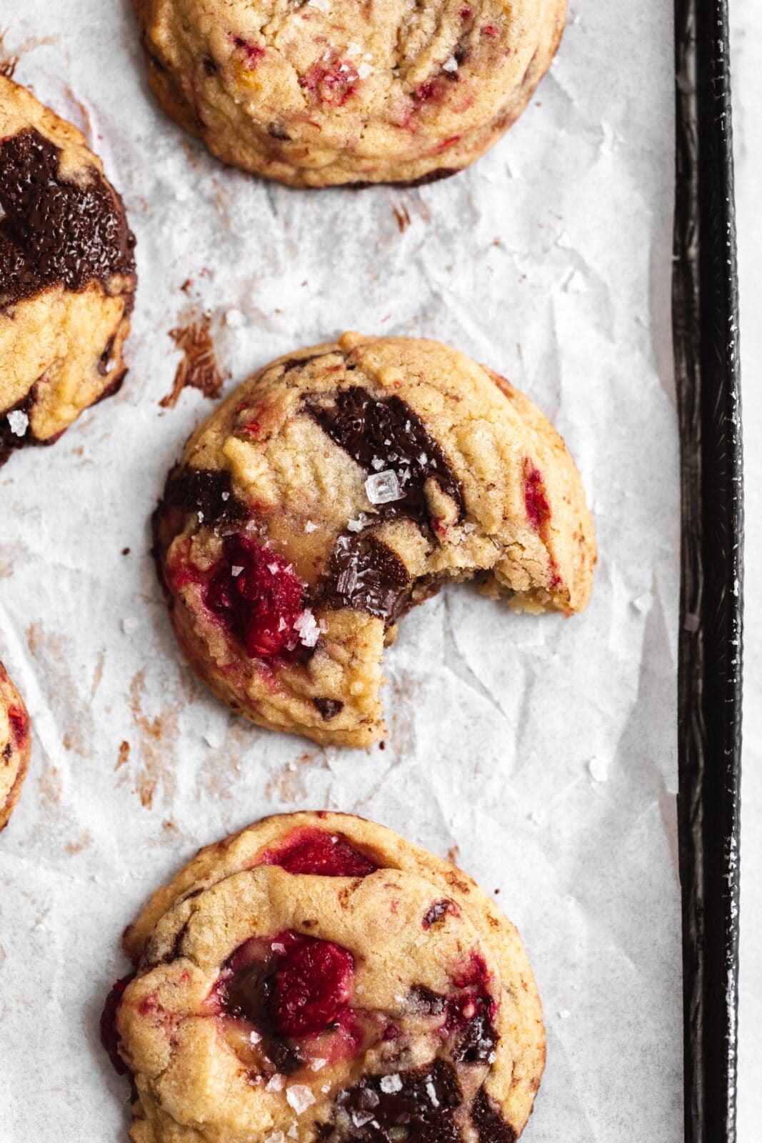 raspberry chocolate chip cookies