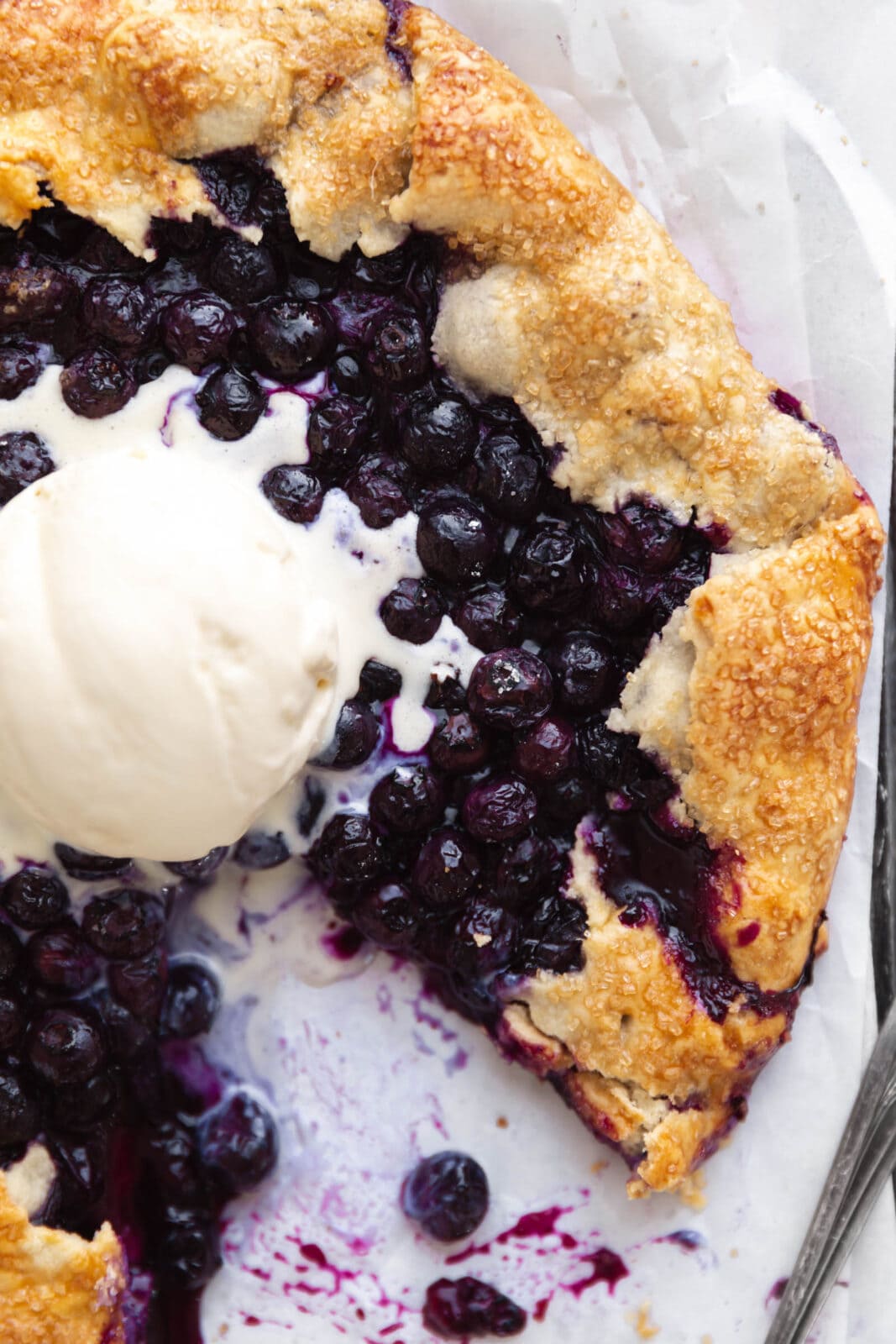 blueberry galette close up