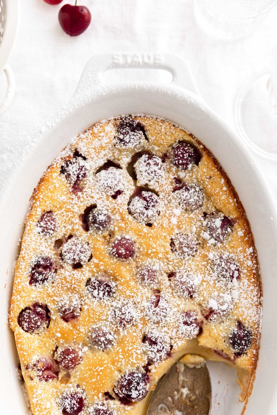 cherry clafoutis with fresh cherries