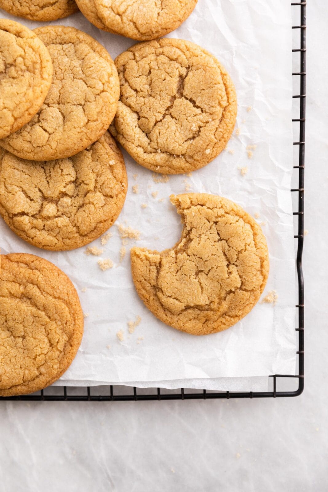 chipless chocolate chip cookies on cooling rack