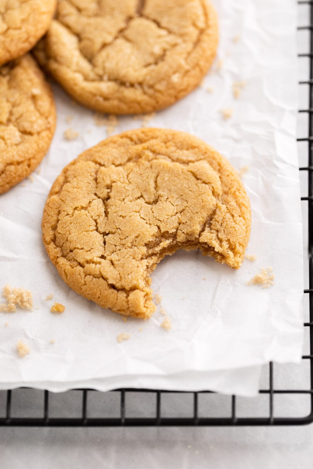 chipless chocolate chip cookie with a bite