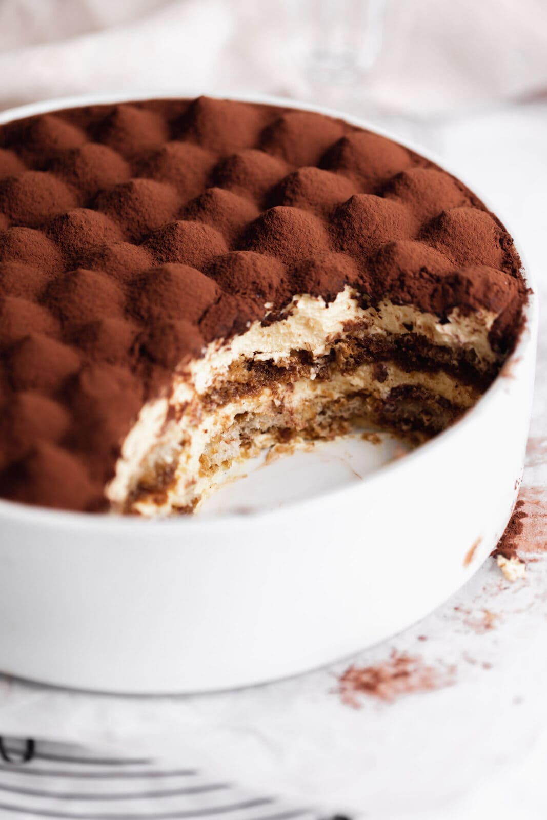 classic tiramisu with cocoa powder