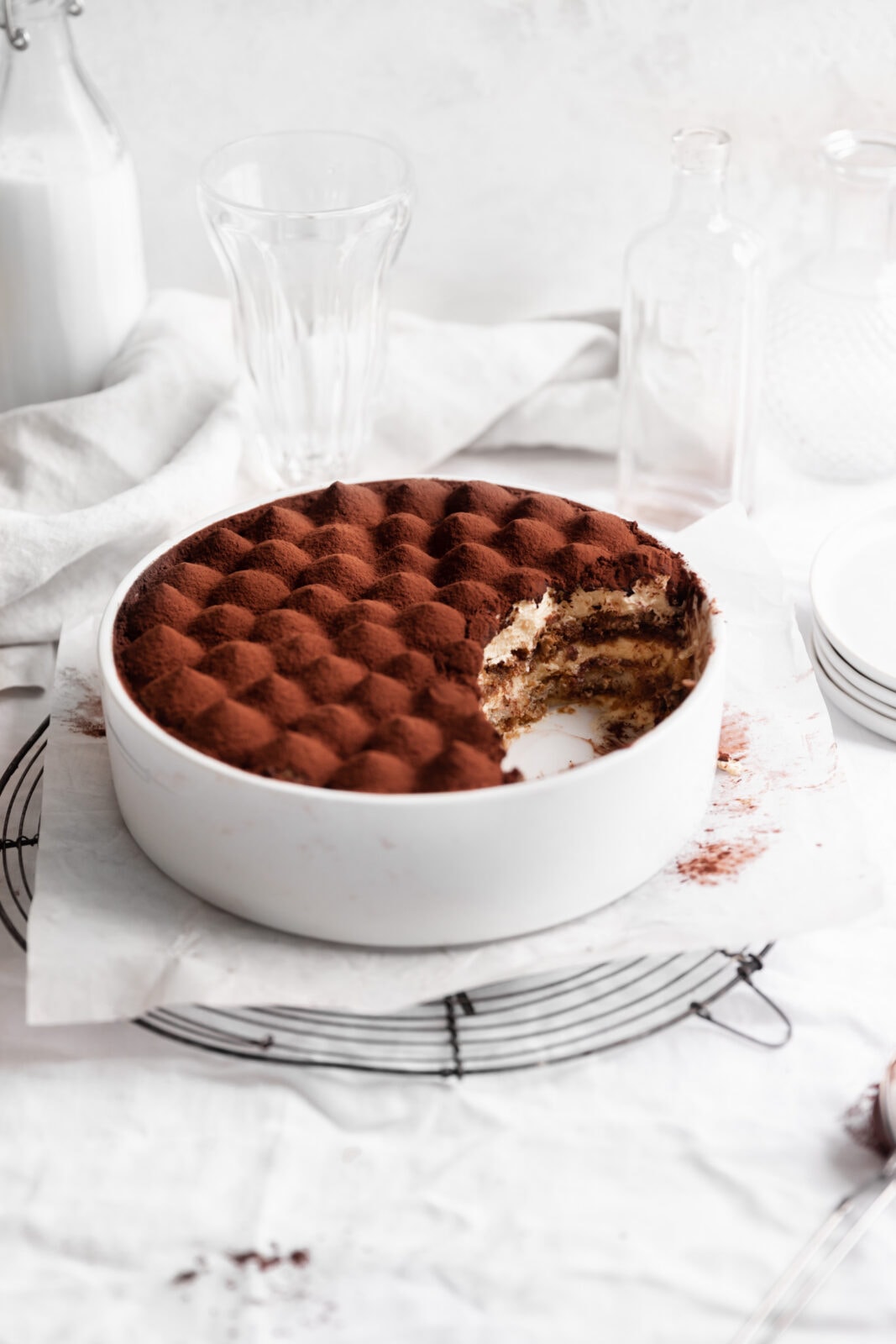 classic tiramisu with cocoa on top