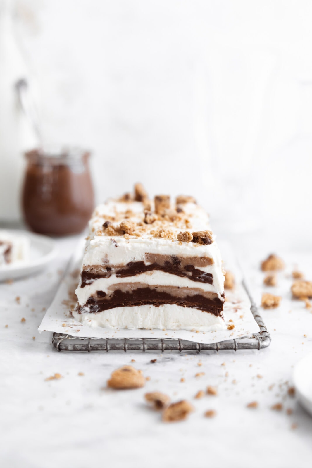 nutella chocolate chip cookie icebox cake