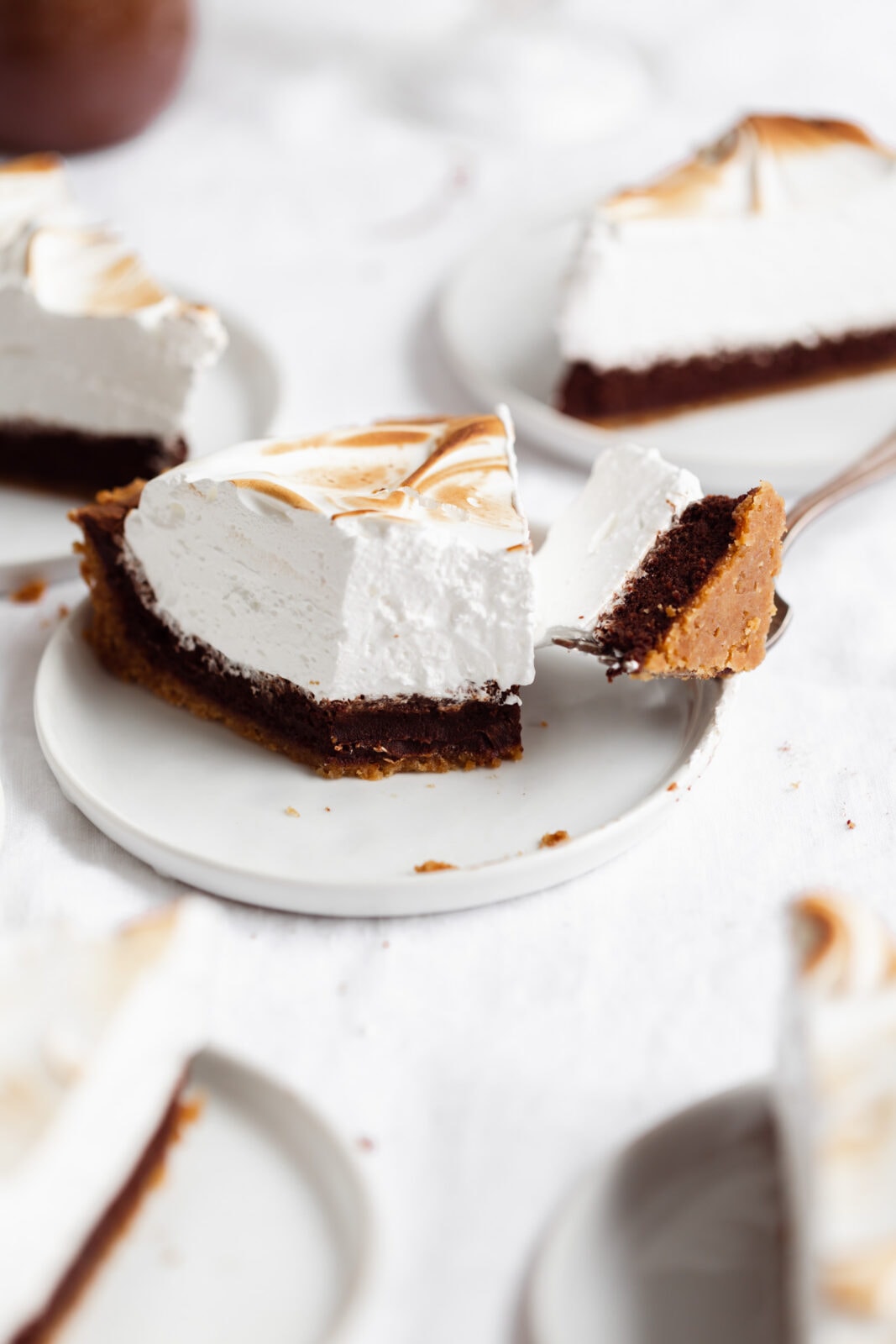slice of s'mores pie