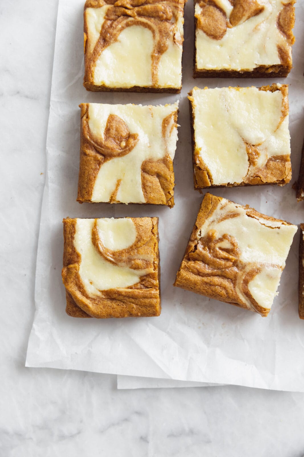cheesecake swirled pumpkin bars