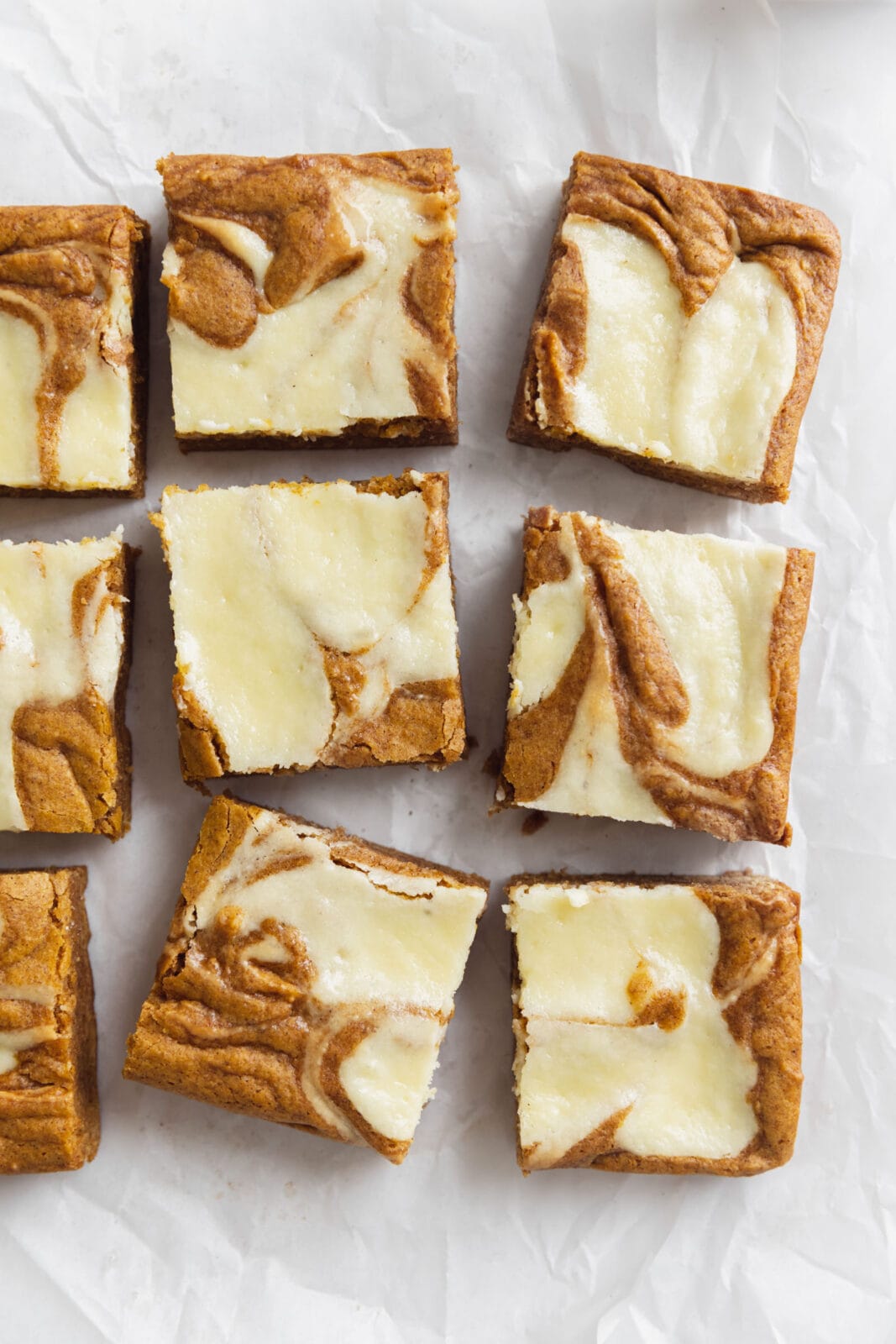 cheesecake swirled pumpkin bars
