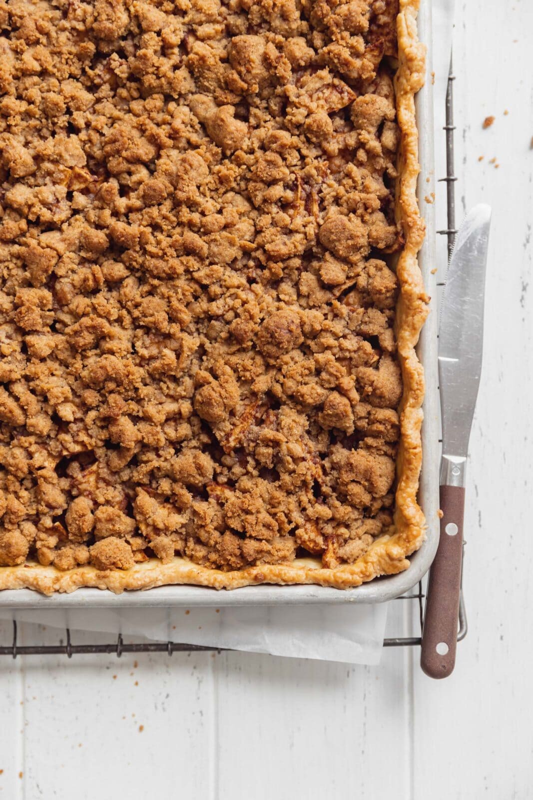 dutch apple slab pie in sheet pan