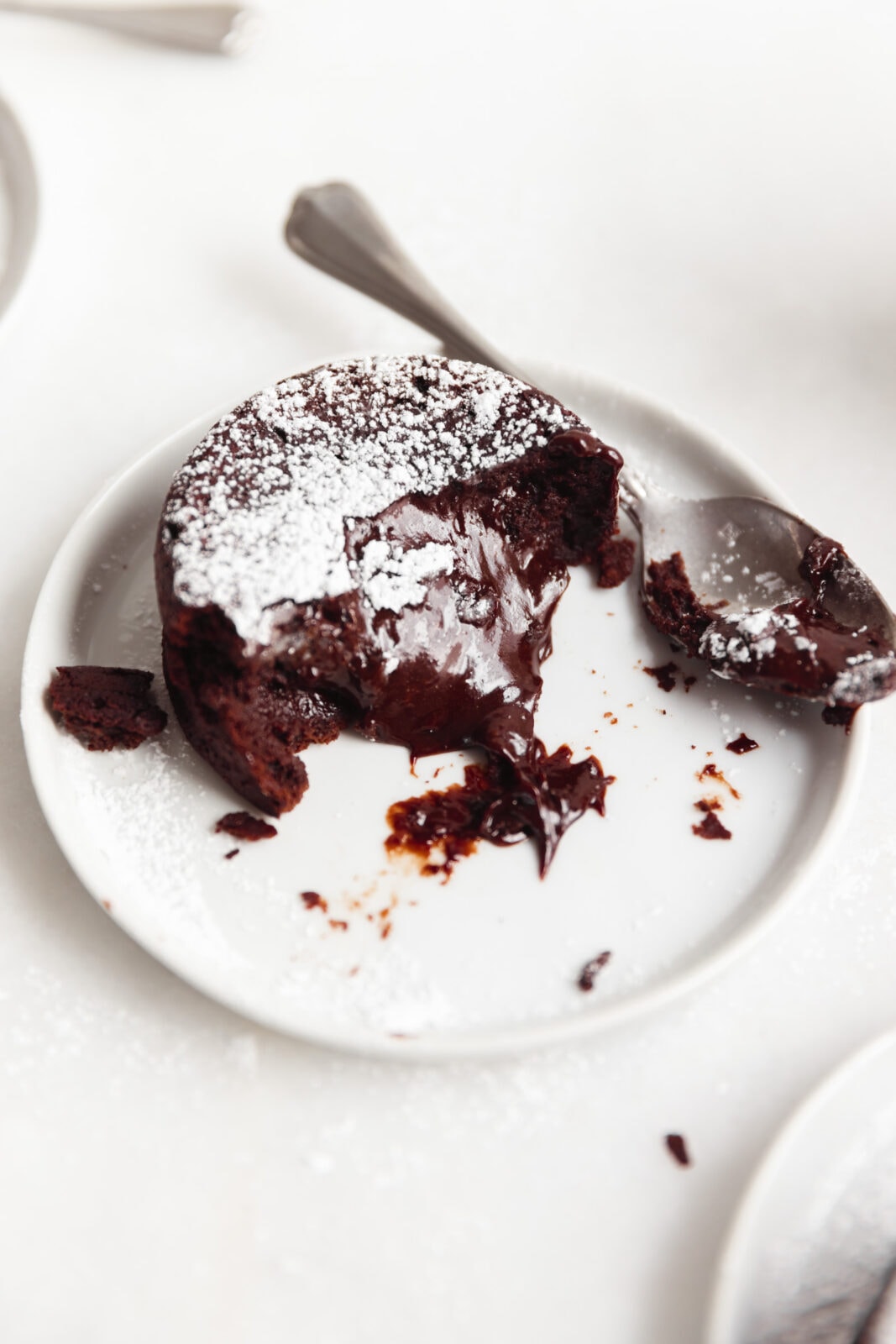 molten lava cake with powdered sugar
