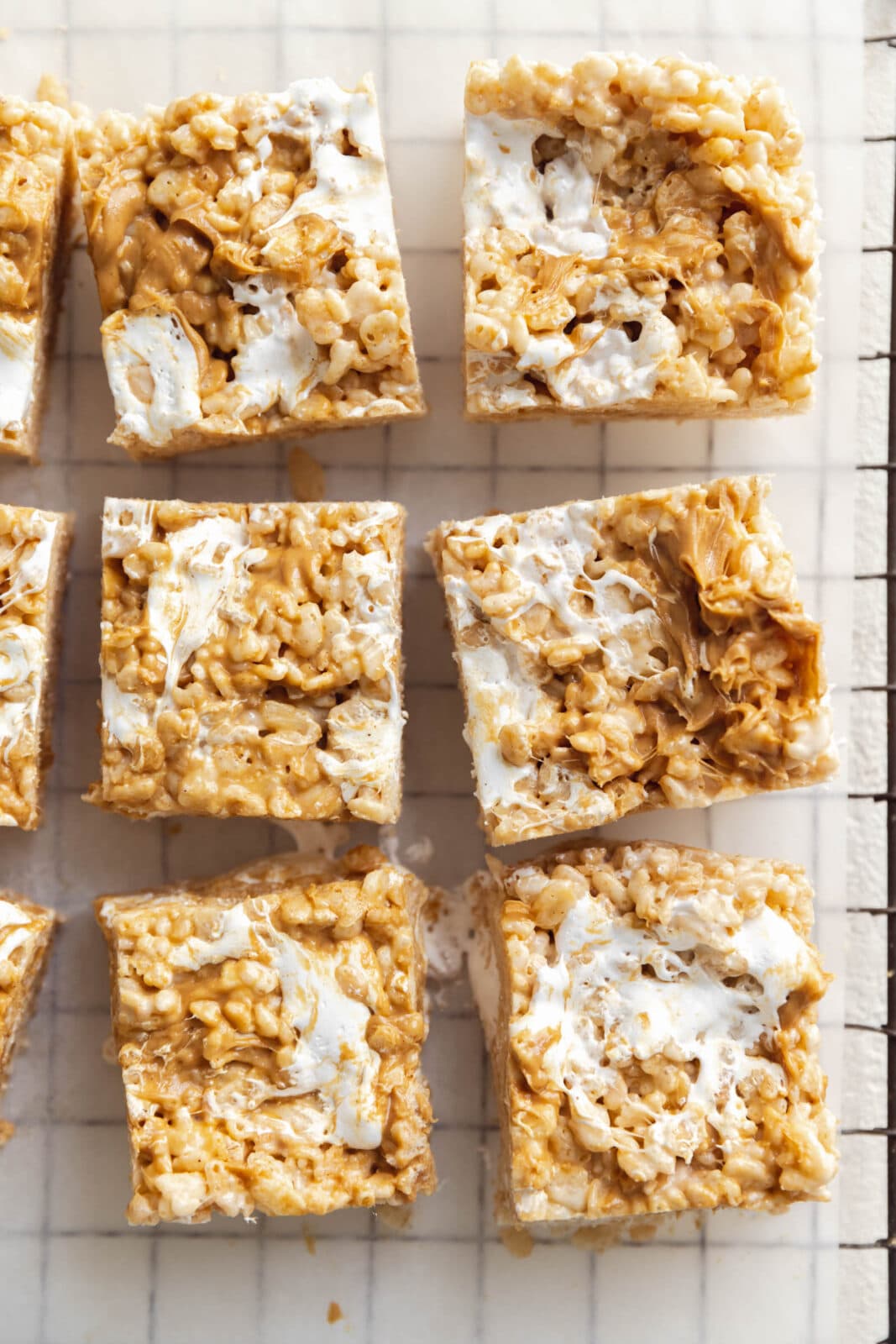 peanut butter and fluff rice krispie treats