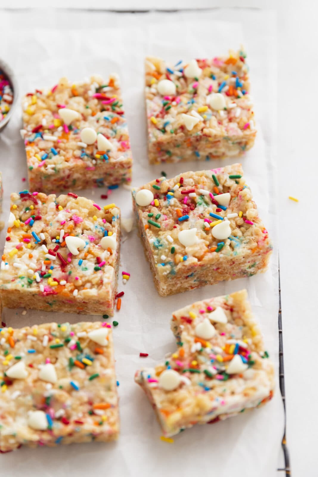 white chocolate funfetti rice krispie treats
