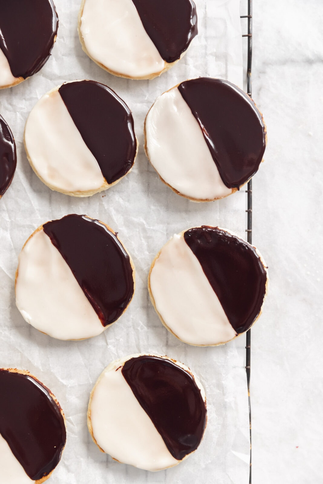 black and white cookies