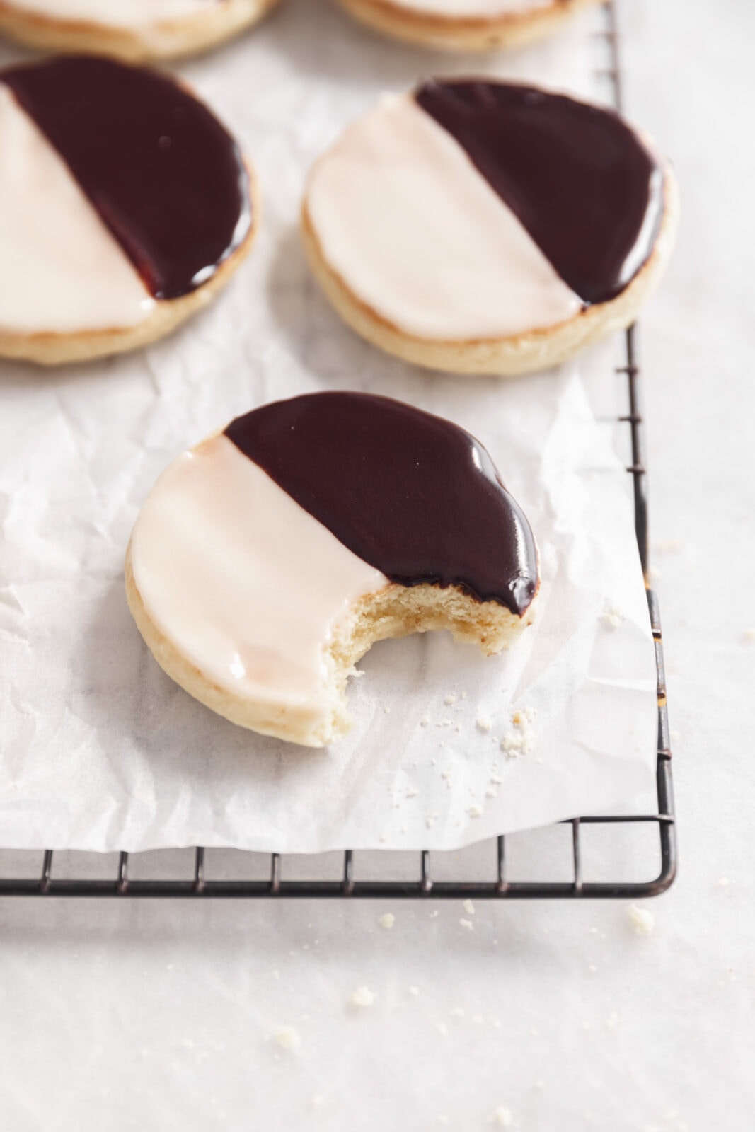 black and white cookies