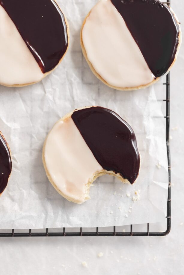black and white cookies