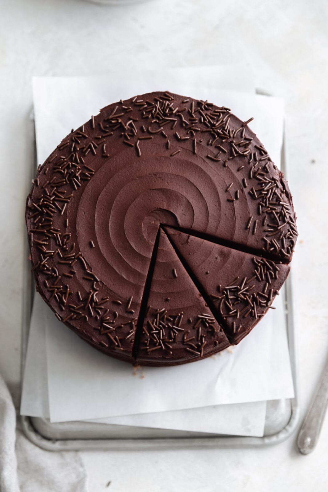 yellow cake with chocolate frosting