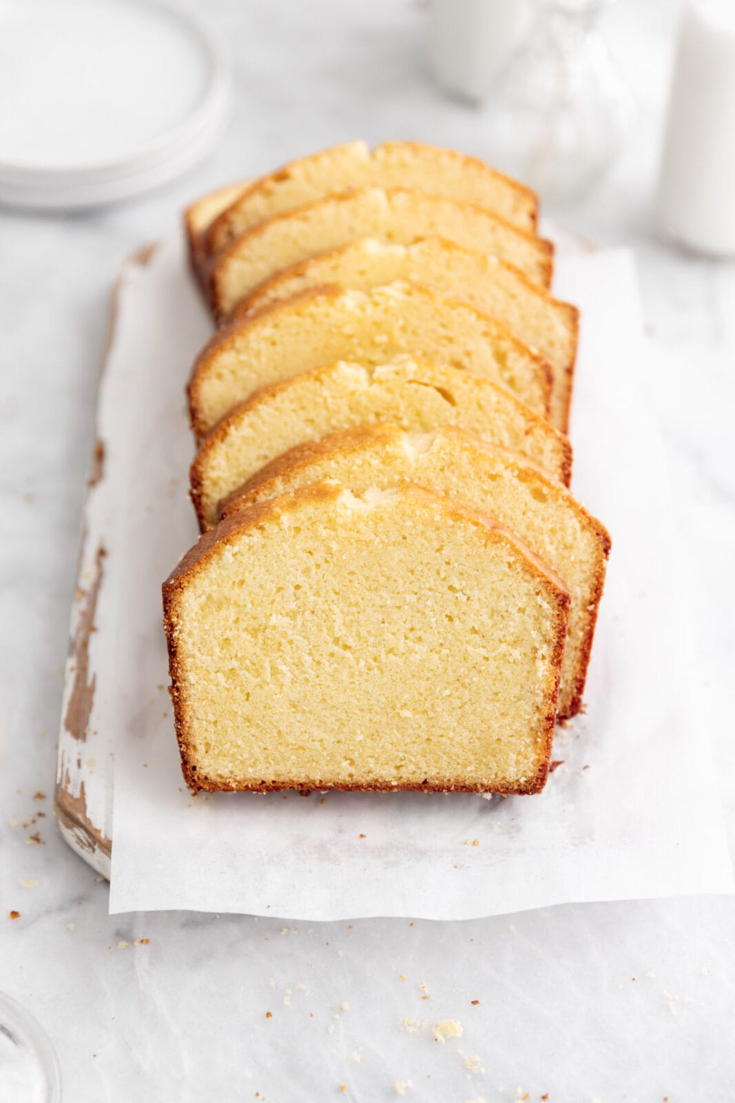 classic pound cake recipe cut into slices
