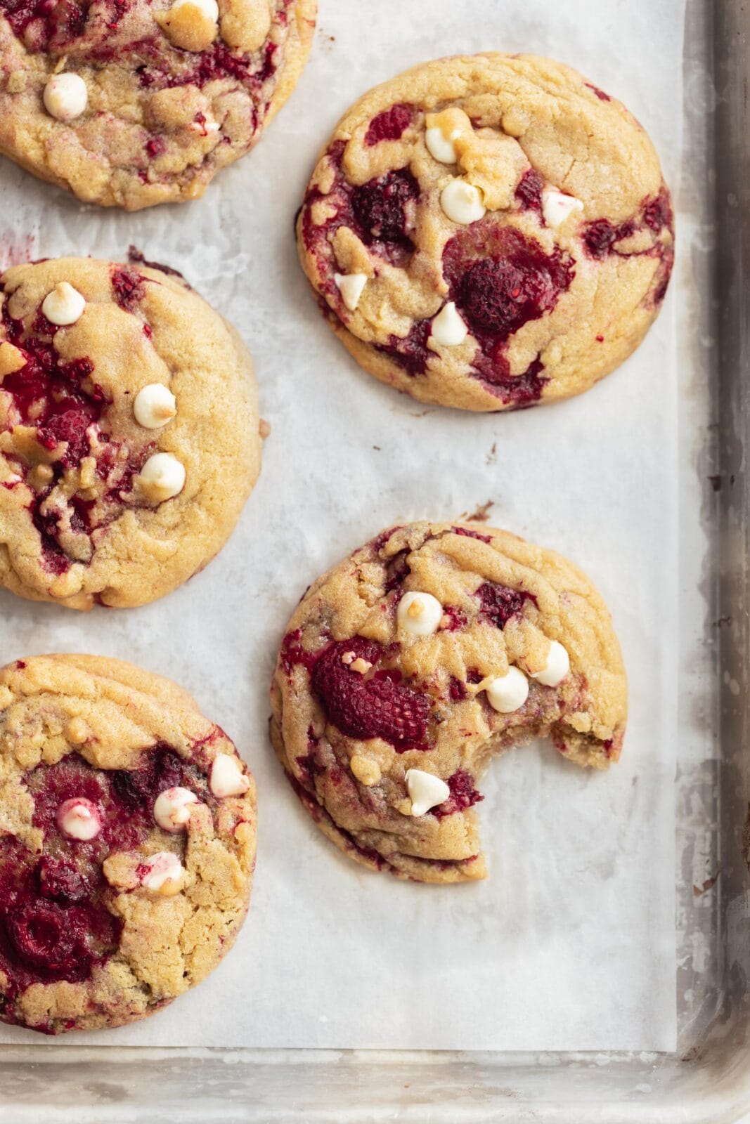 white chocolate raspberry cookies