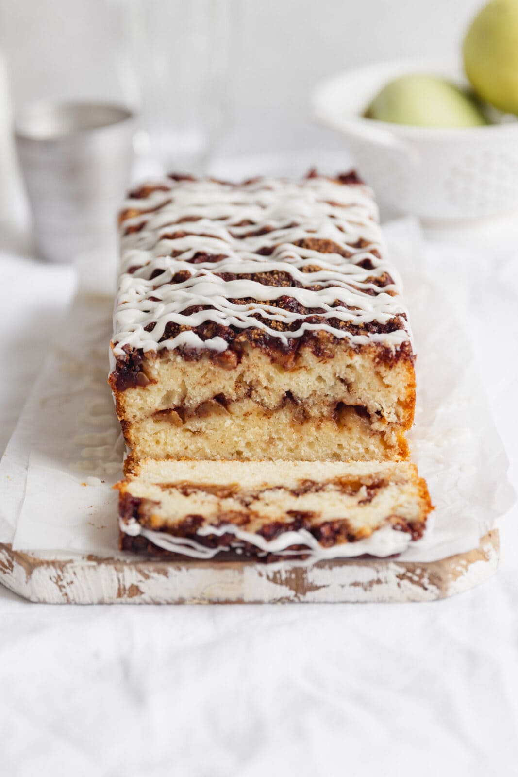 apple fritter bread with glaze