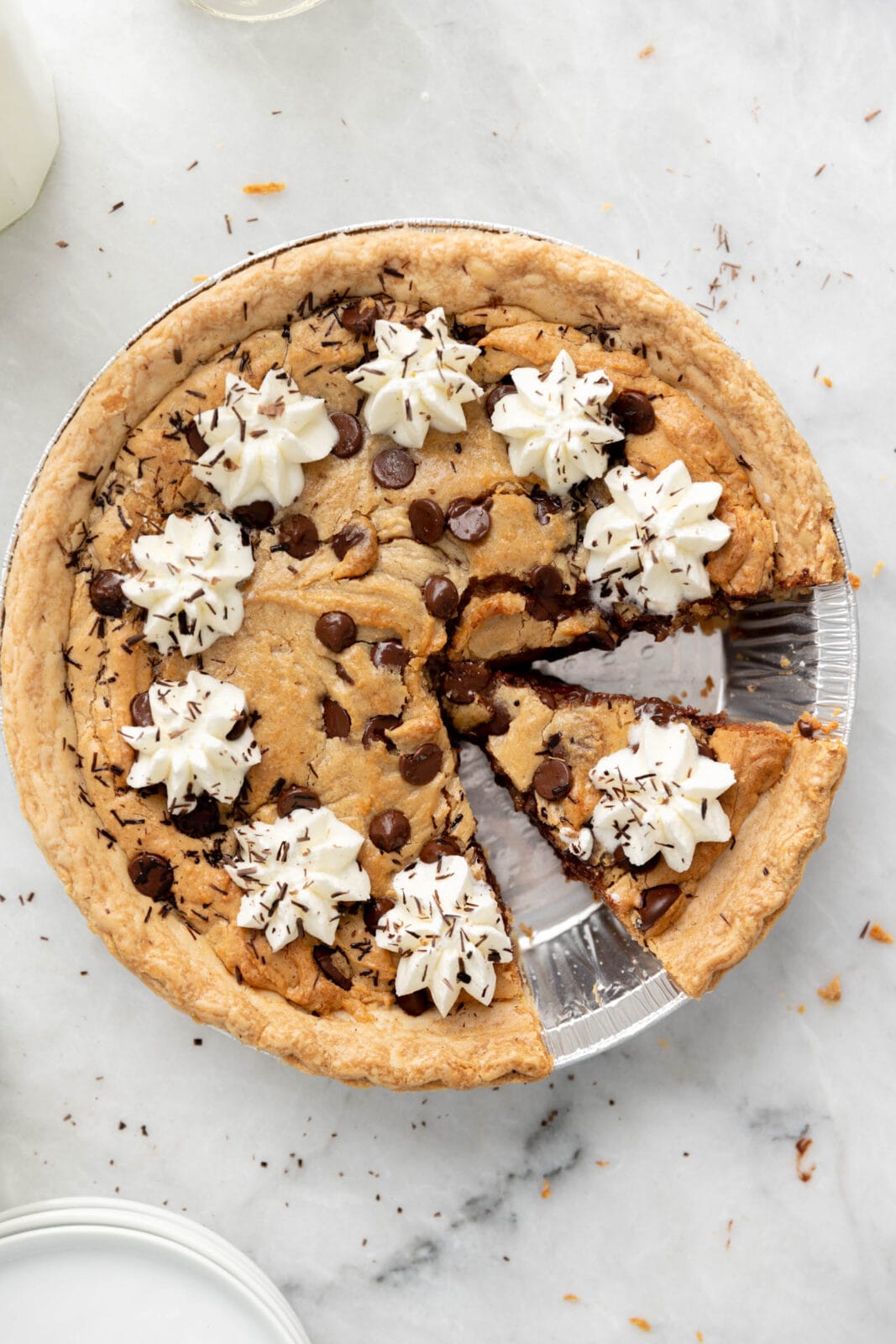 chocolate chip peanut butter cookie pie
