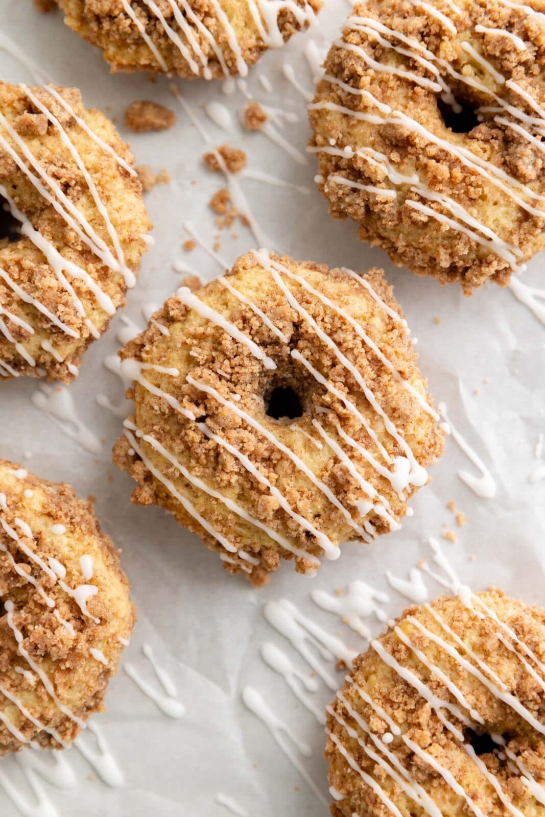 coffee cake donuts with cinnamon streusel