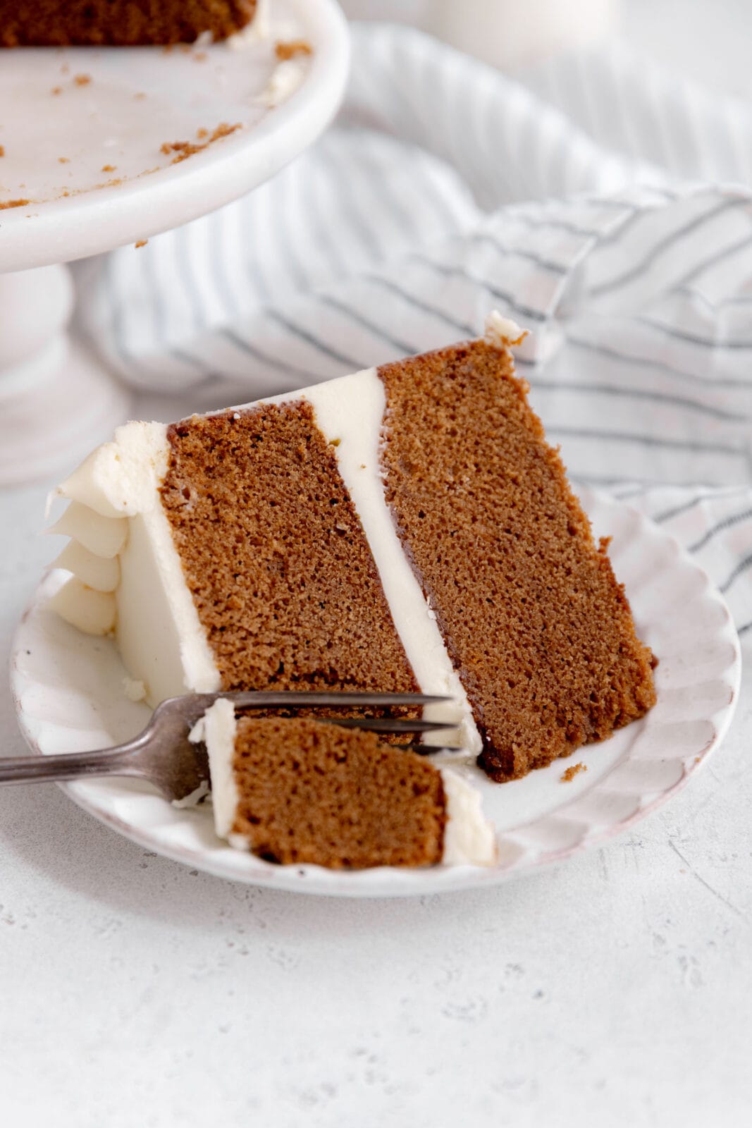 slice of gingerbread cake