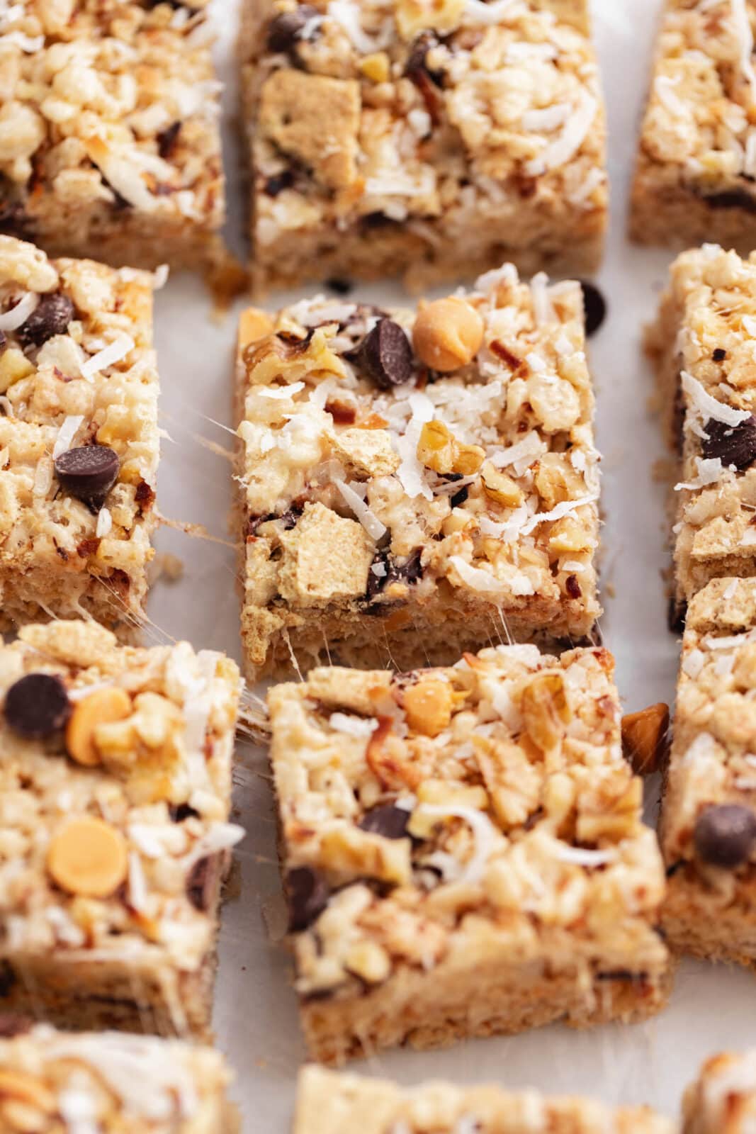 seven layer bar rice krispie treats