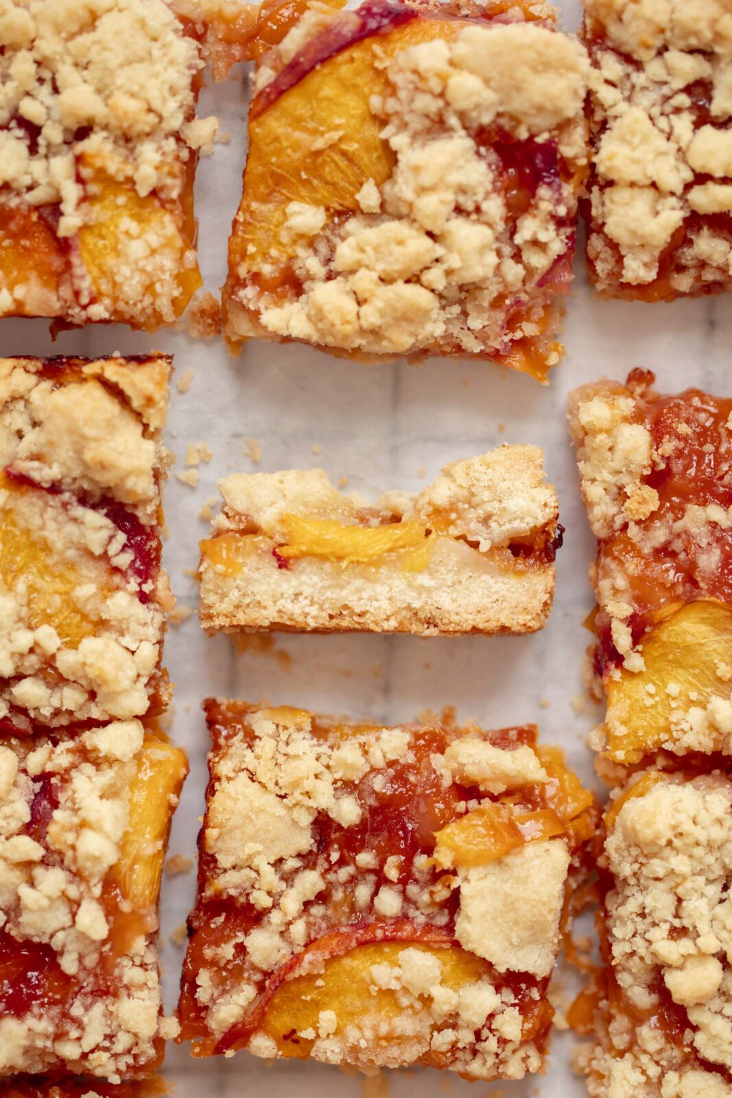 brown sugar peach crumb bars