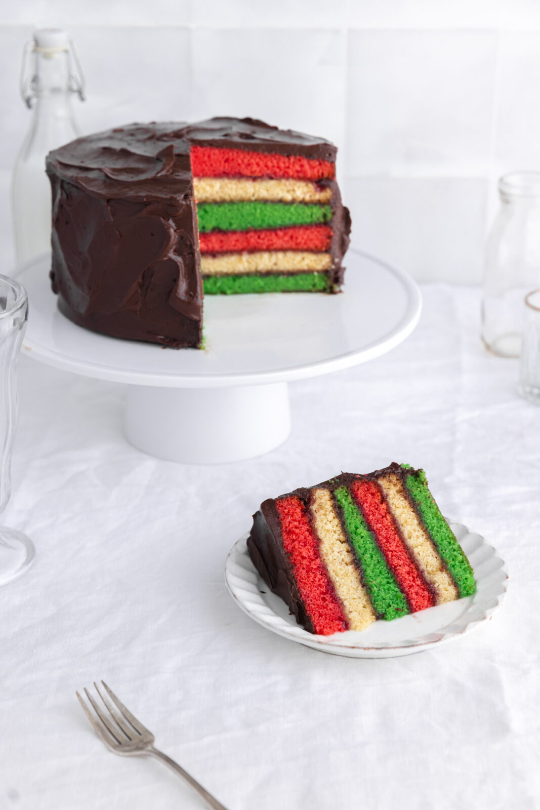 italian rainbow cookie cake