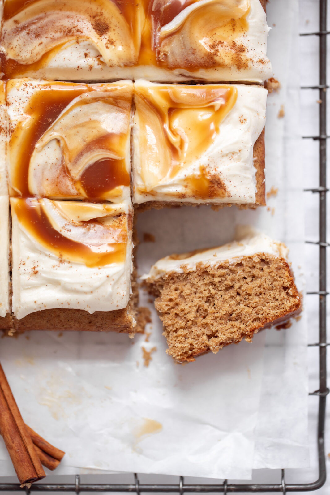 spice sheet cake with cream cheese frosting