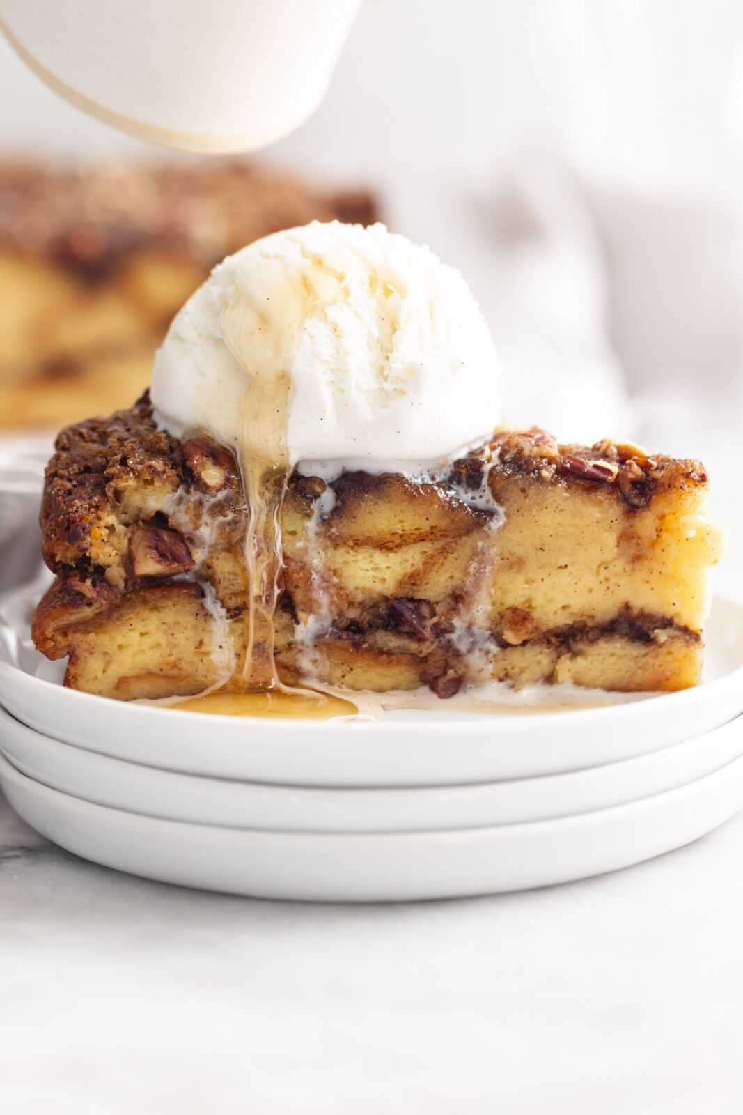 maple pecan bread pudding