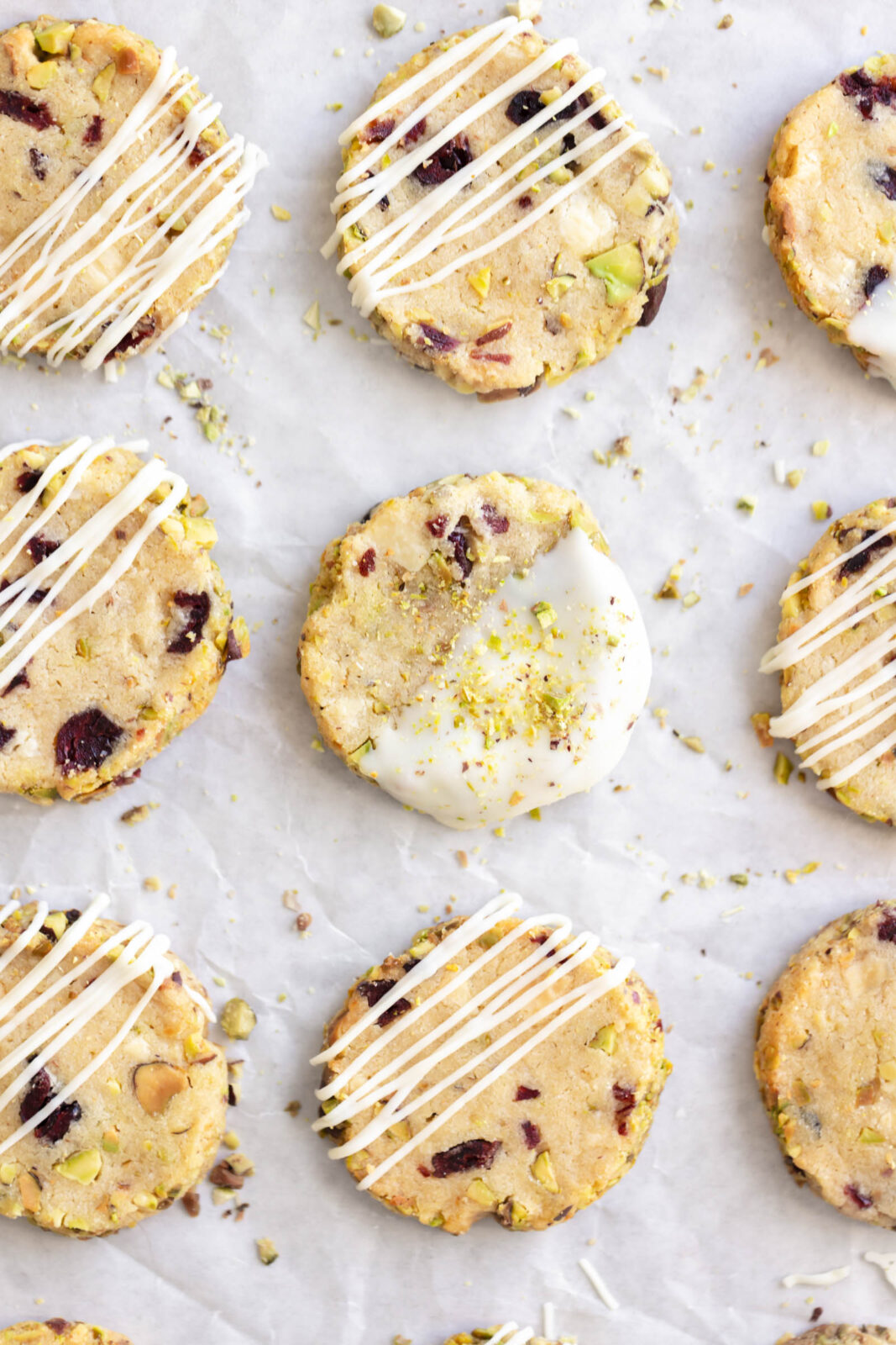 white chocolate pistachio cranberry slice and bake cookies