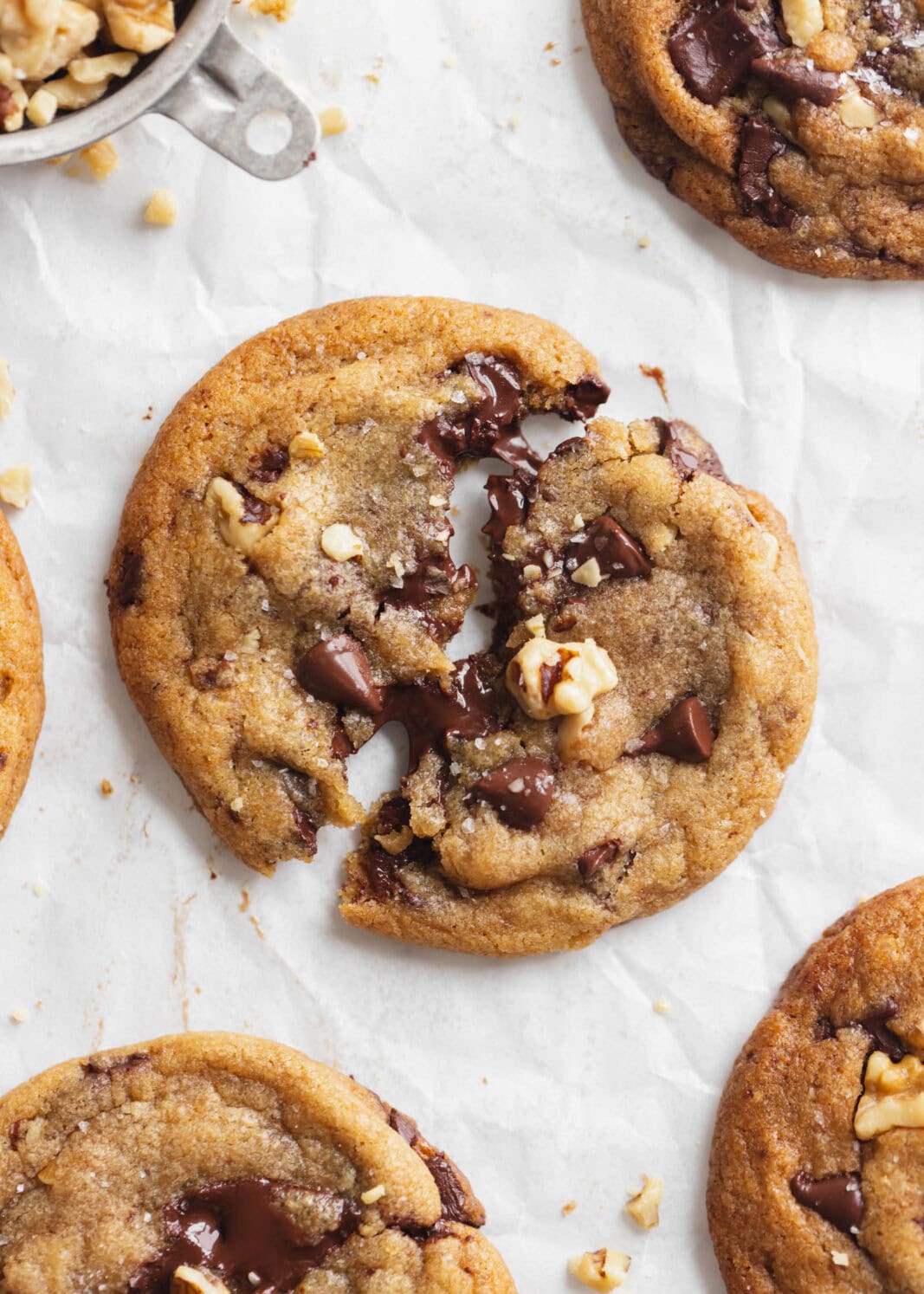 brown butter walnut chocolate chip cookies