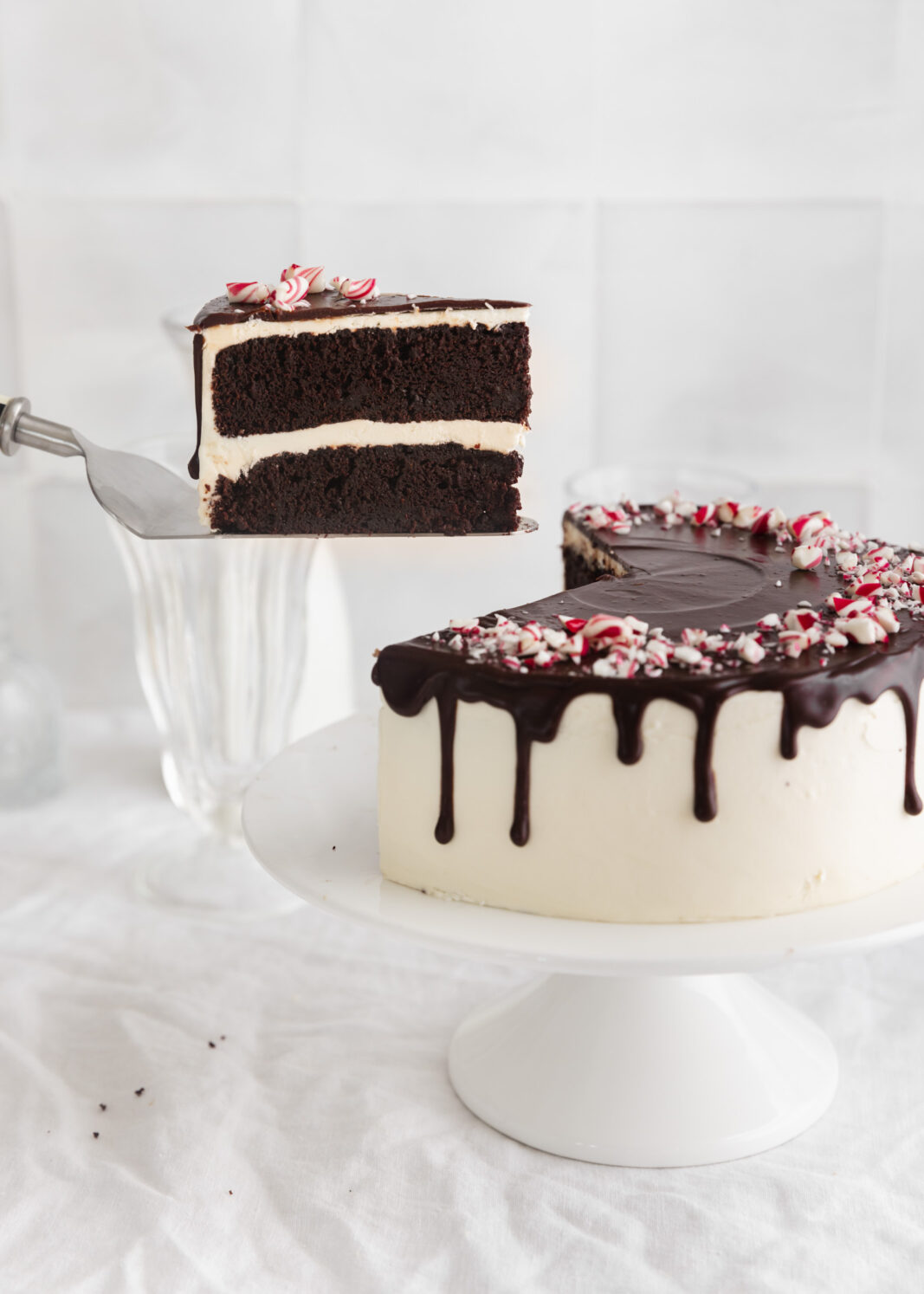 fudgy peppermint chocolate cake